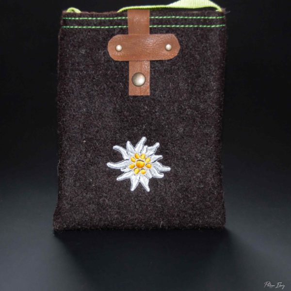 pochette edelweiss marron, accessoire mode homme femme