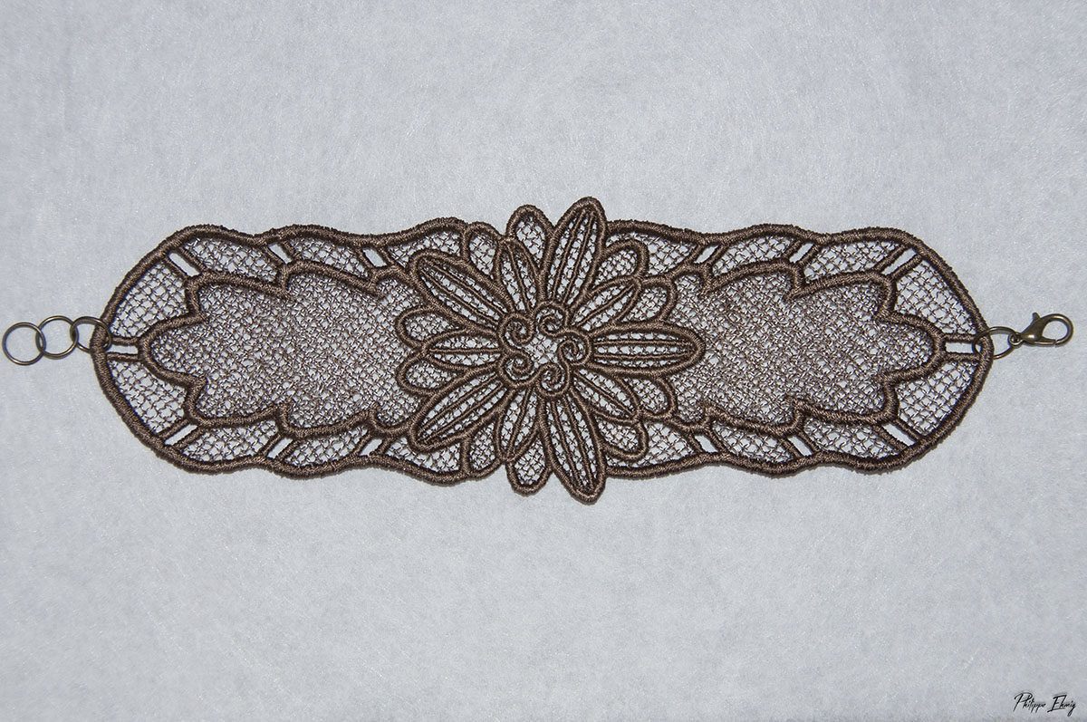 Bracelet en dentelle Marron clair, accessoire mode femme