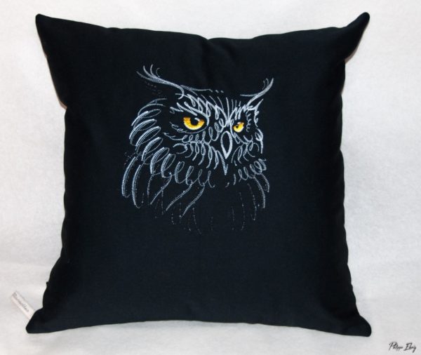 Housse de coussin 40x40 : Hibou de Chartreuse
