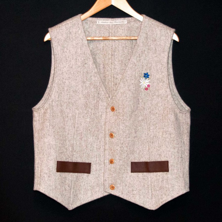 gilet sur mesure en laine, costume savoyard