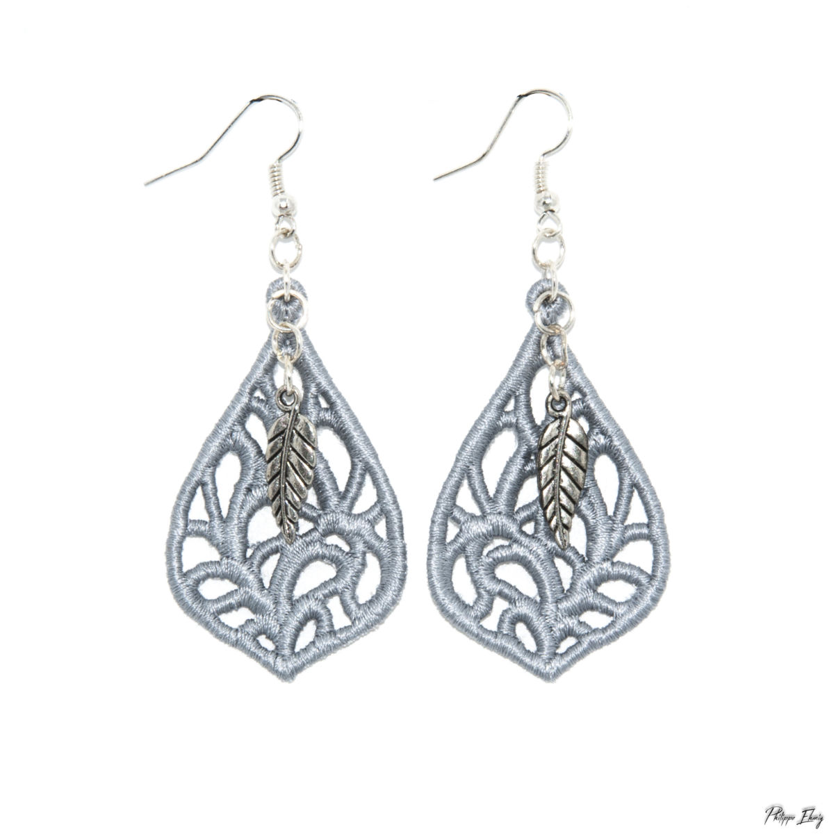 Boucles d'oreilles Goute végétale argent, bijoux, bijoux léger