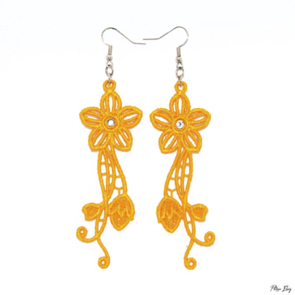 Boucles d'oreilles "Fleur jaune", bijoux fantaisie