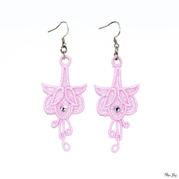 Boucles d'oreilles "Fleur de fuchsia", bijoux fantaisie