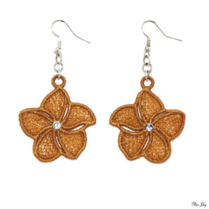 Boucles d'oreilles "Fleur de Frangipanier ocre", bijoux fantaisie