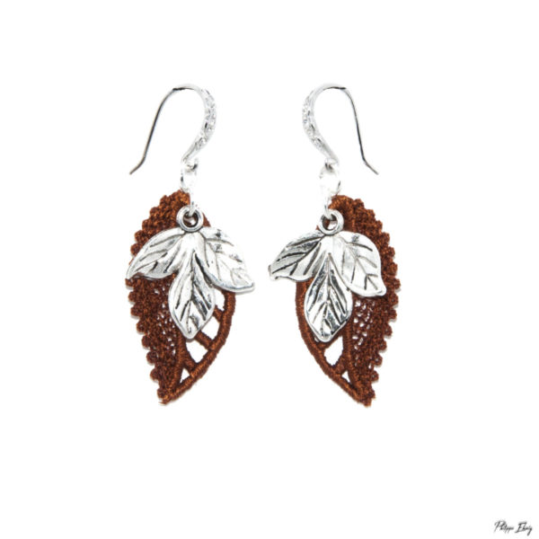 Boucles d'oreilles "Feuille d'automne" , bijoux fantaisie