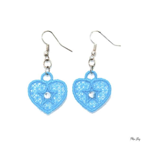 Boucles d'oreilles "Petit Cœur turquoise", bijoux fantaisie