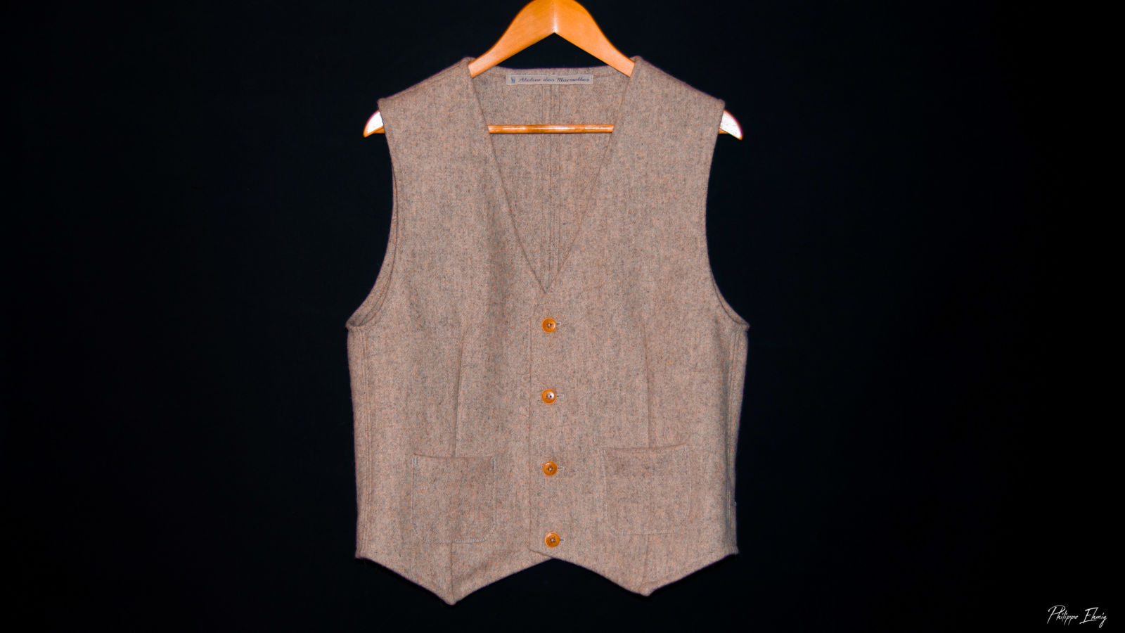 Gilet sur mesure en laine Montagnard, savoyard | Atelier des Marmottes