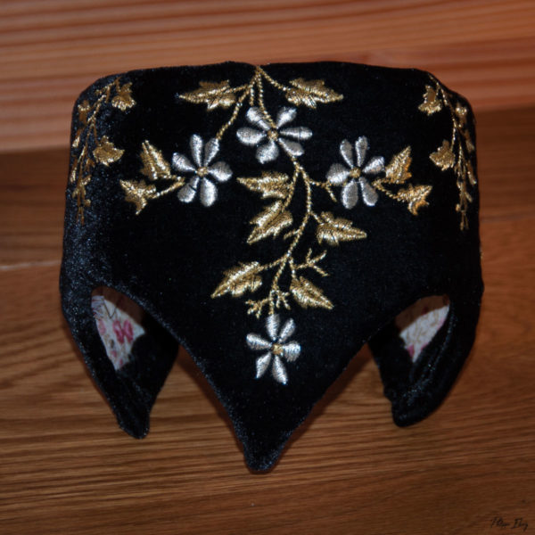 Coiffe savoyarde : Frontière brodée fleurs des champs – Image 2