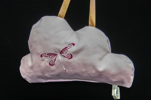 Veilleuse coussin libellule mauve