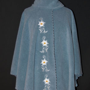 Cape brodée : Bleu glacier Edelweiss