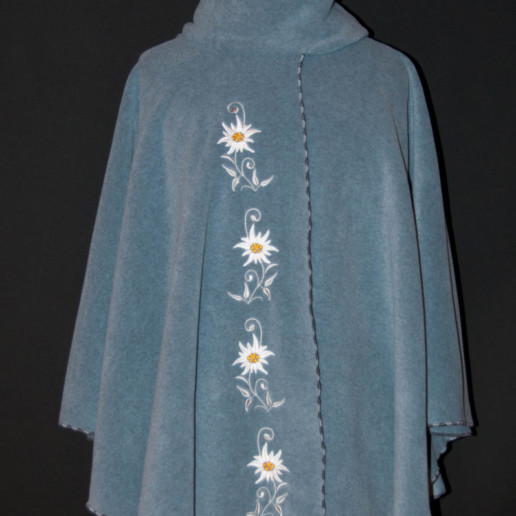 Cape brodée : Bleu glacier Edelweiss