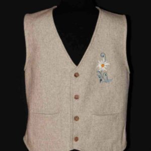 Gilet sur mesure en laine brodé