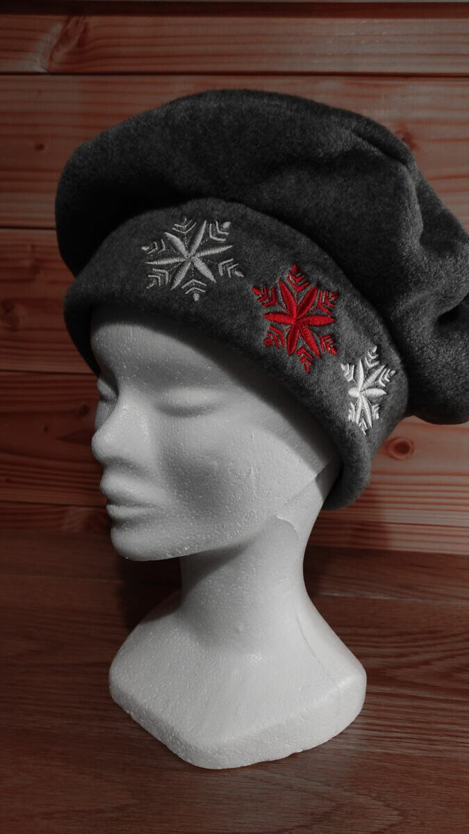 Chapeau flocon rouge, mode femme