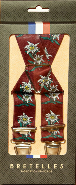 Bretelles Edelweiss bordeau