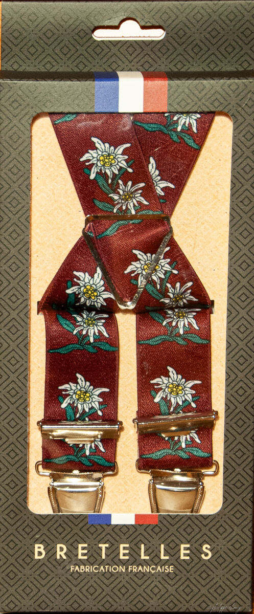 Bretelles Edelweiss bordeau