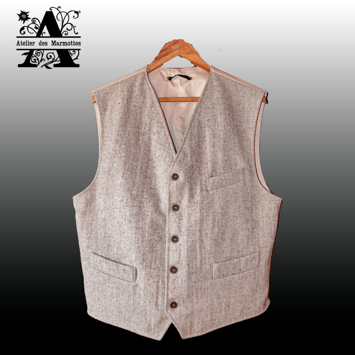 Gilet en laine écru