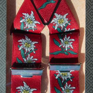 Bretelles Edelweiss rouge
