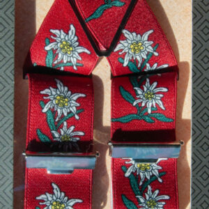 Bretelles Edelweiss rouge