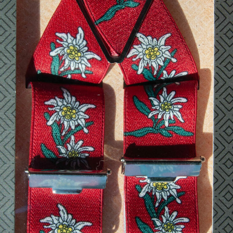 Bretelles Edelweiss rouge
